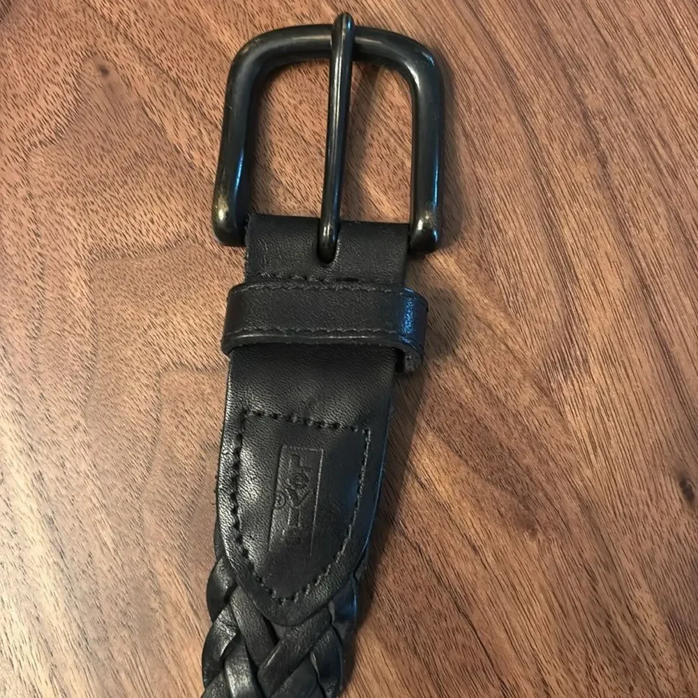 Levi's Men's Black Braided Leather Belt - Adjustable
